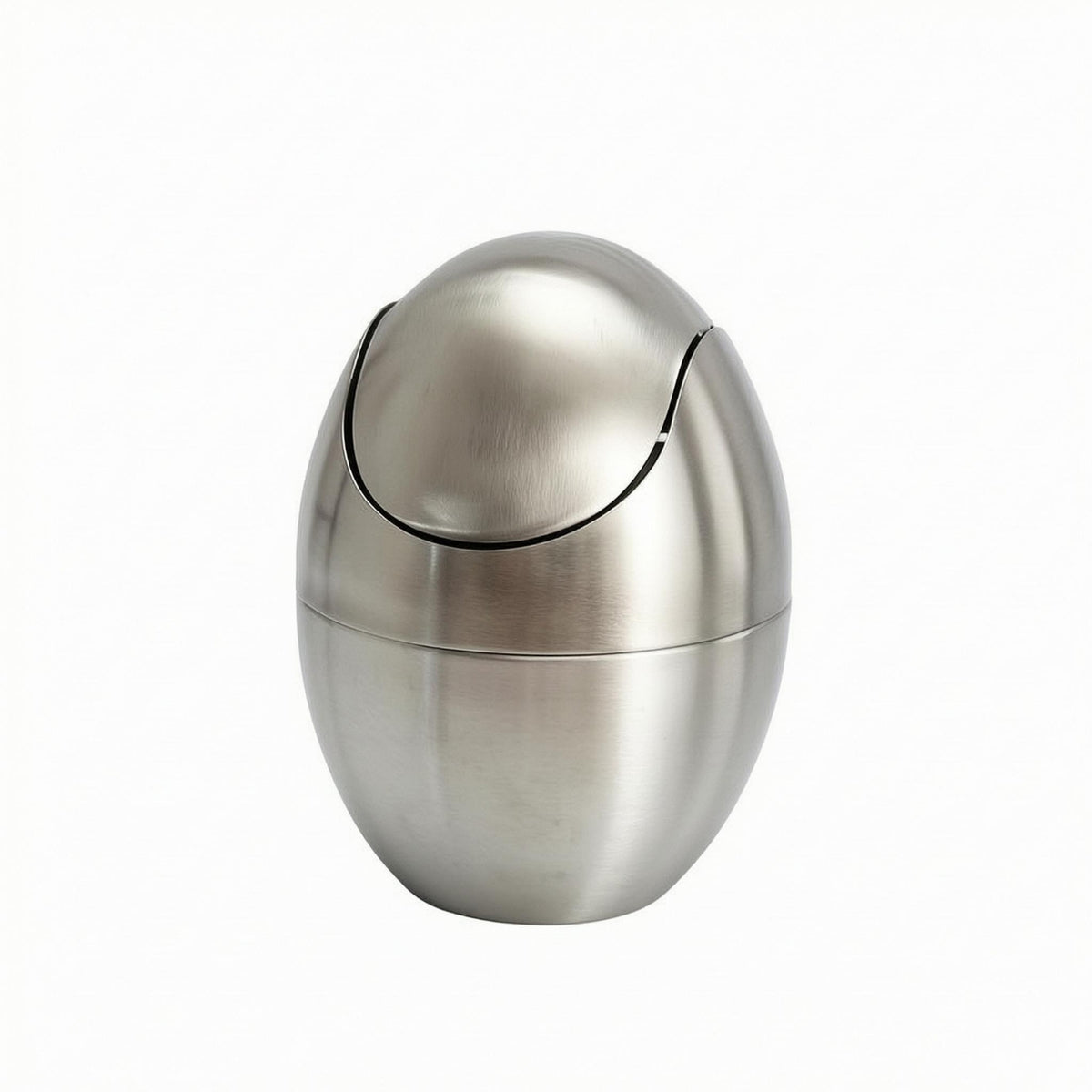 Desktop Trash Can Silver Small Garbage Bin Compact