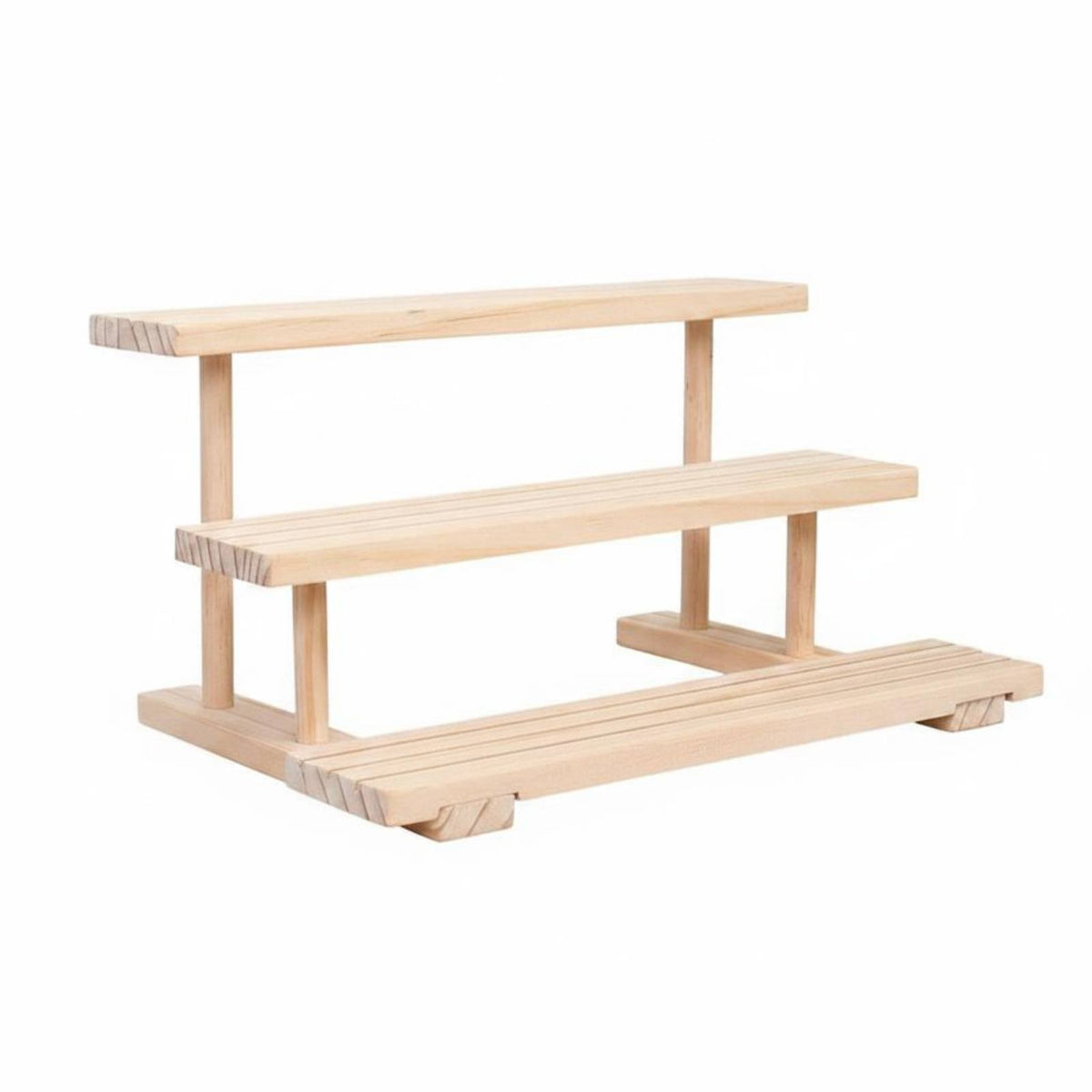 Stable and Sturdy Wooden Step Shelf Easy to Clean Countertop Perfume Stand for Collectors, Dressing Table, Shop Counter