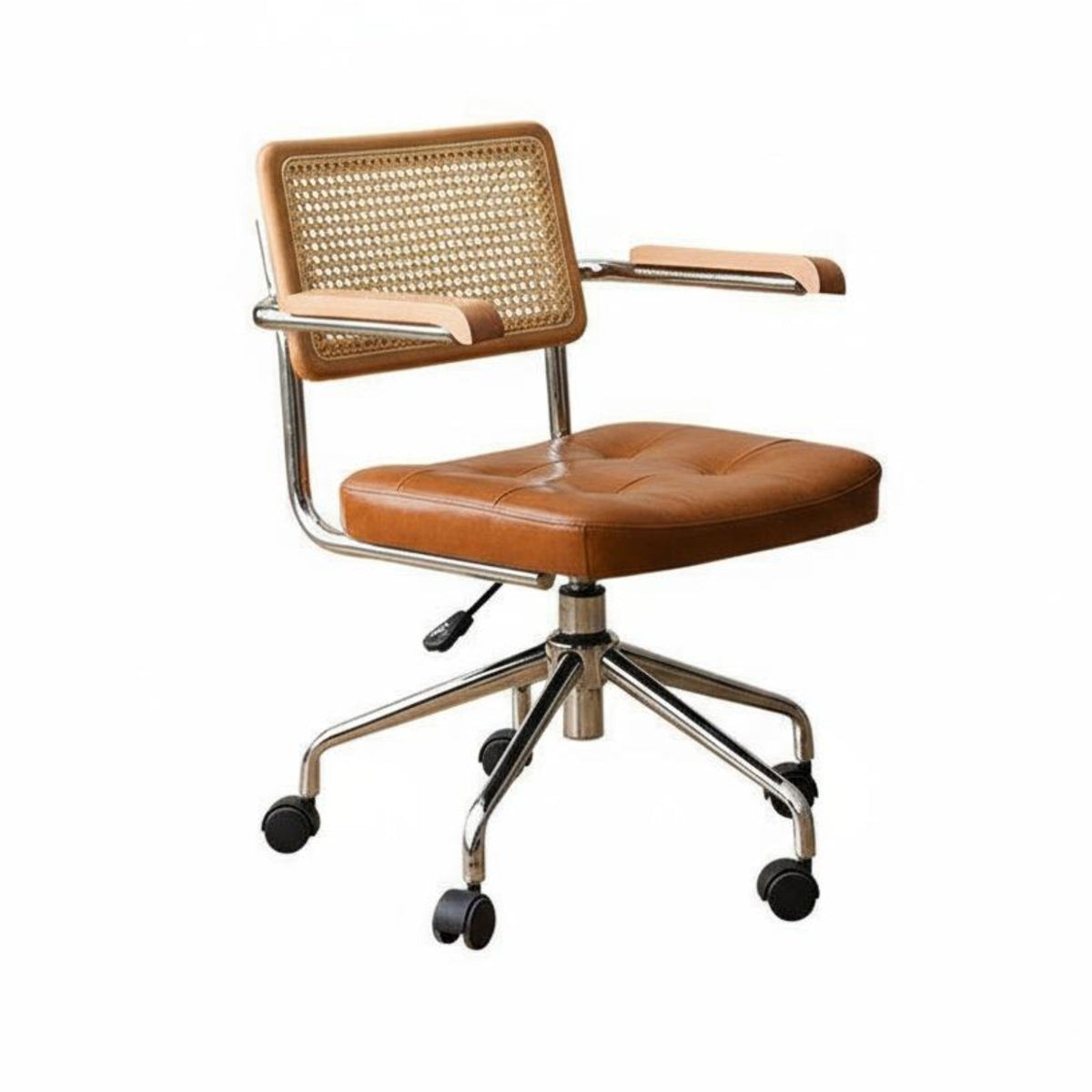 Height Adjustable Woven rear Rolling Chair Wheeled Base Rolling Desk Chair Padded padding pivot Seat Ergonomic Assistance for Home Workers, Students, Study Room, Bedroom