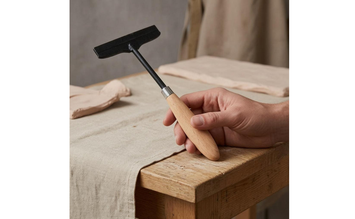 Clay Sculpting carving tool Wooden Handle Pottery Tool Matte Black Head Art Supply