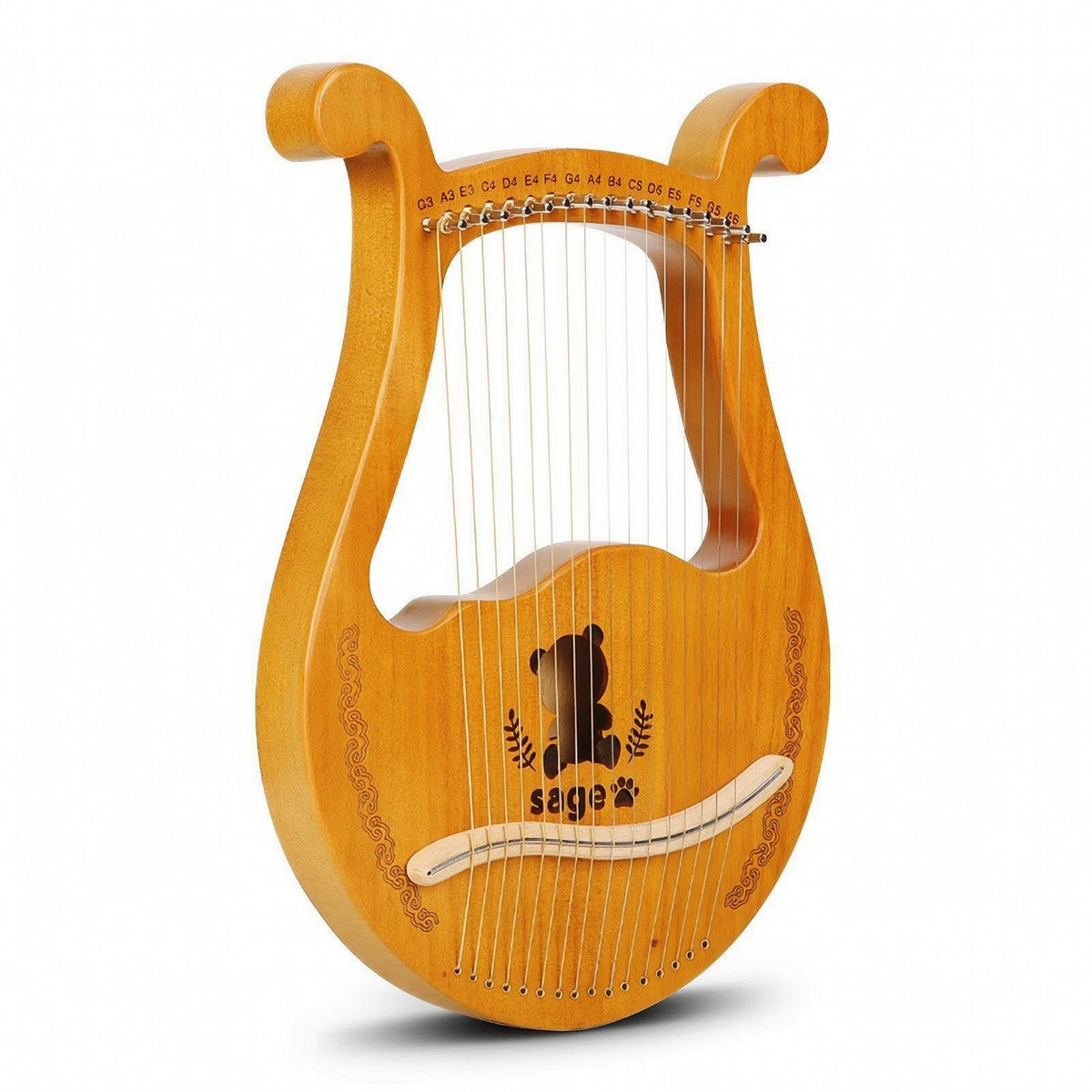 16-String Lyre Portable Lyre Acoustic Musical Instrument for Beginners, Students, Home Practice