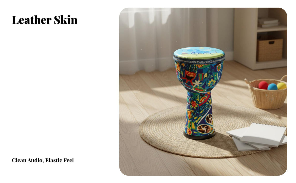 Easy to Use African Djembe Drum Portable Percussion Instrument Rope-Tuned Musical Gear Handmade for Children, Beginners, Musicians, Performances, Band Practice, Home Decoration