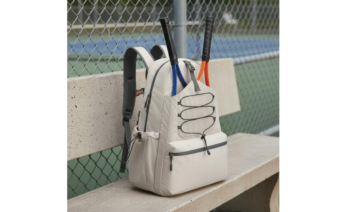 Tennis Backpack with Shoe Compartment Padded Back 4 Racket Holder Backpack Water Bottle Pockets Unisex Tennis Racket Bag for Men, Women, Travel, Night