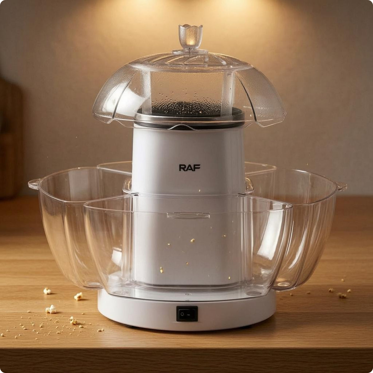 Clear Lid Electric Popcorn Appliance on/deactivate Switch Electric Popcorn Machine White Kitchen Appliance Household Use