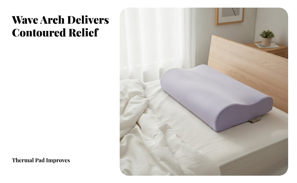 Deep Memory Foam Cervical Pillow | 3D Ergonomic Contouring, Pressure Relieving Design, Pillow with Cooling Pillowcase, for Bedroom