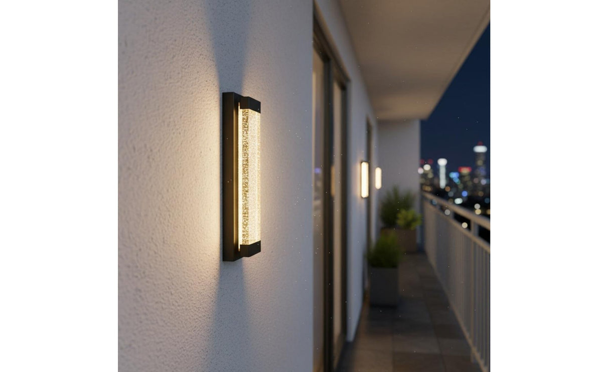 Minimalist Outdoor Wall Light Weather Resistant Crystal Glass Wall Light Easy Installation for Yard, Corridor