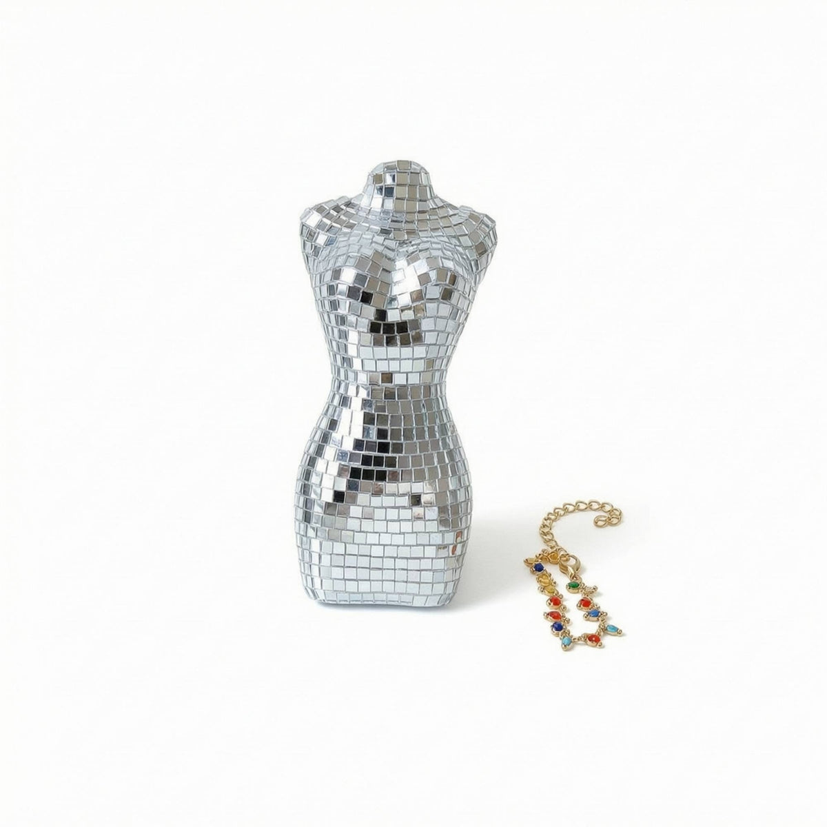 Mannequin Ornament with Necklace Mosaic Sculpture Decorative for Bookshelf