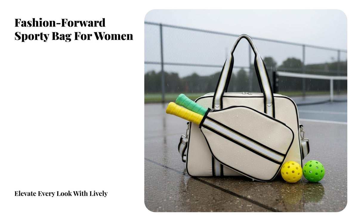 Women's Pickleball Bag Waterproof Sports Racket Bag Multi-Functional Sports Accessory for Beach, Gym, Travel
