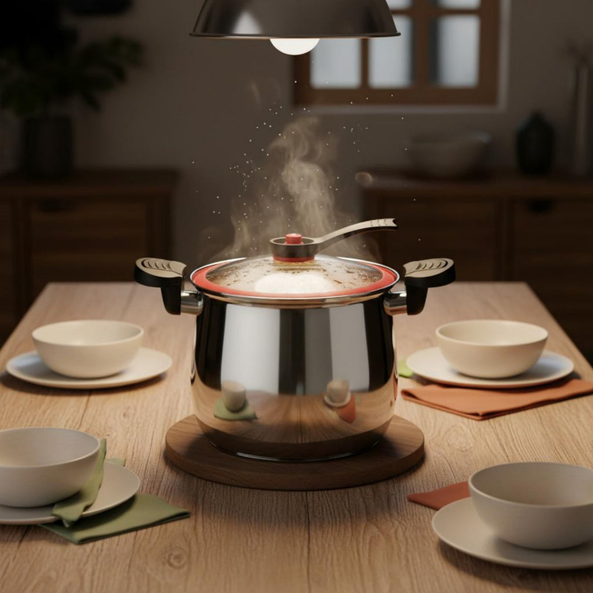 Mini Pressure Pot Gas and Induction Compatible Multi-Functional Stew Pot Multipurpose Boiler Pot Even Heat Distribution