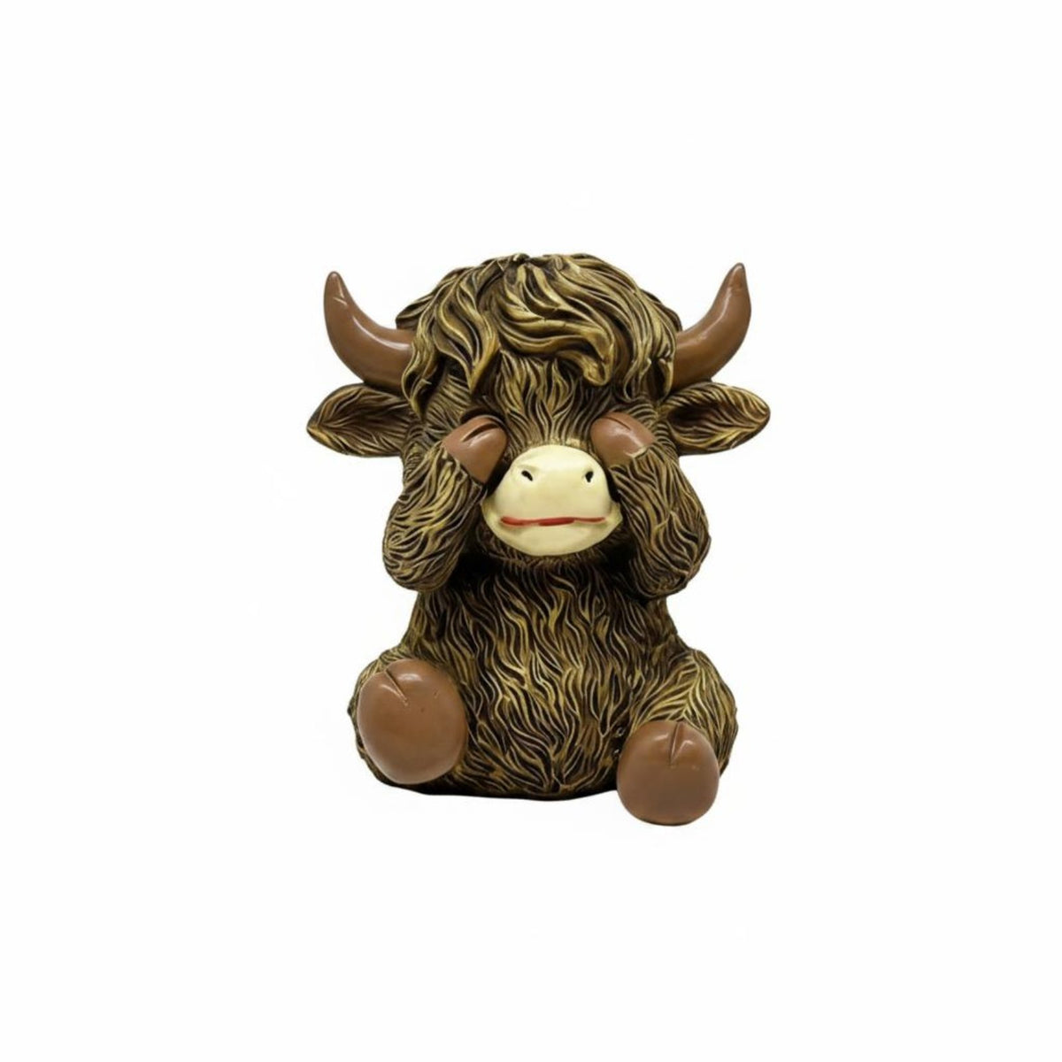 Miniature Mini Highland Cow Figurine Fine Texture Highland Cow Figurine for Bookshelf, Study Room