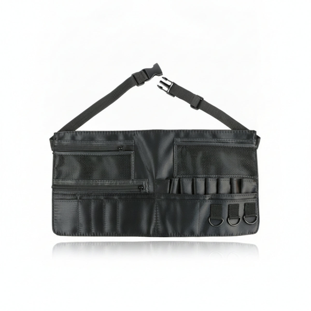 Adjustable Strap Makeup Organizer Waist Bag Buckle Closure Cosmetic Waist Bag Elastic Holders Carrier Zippered Pockets