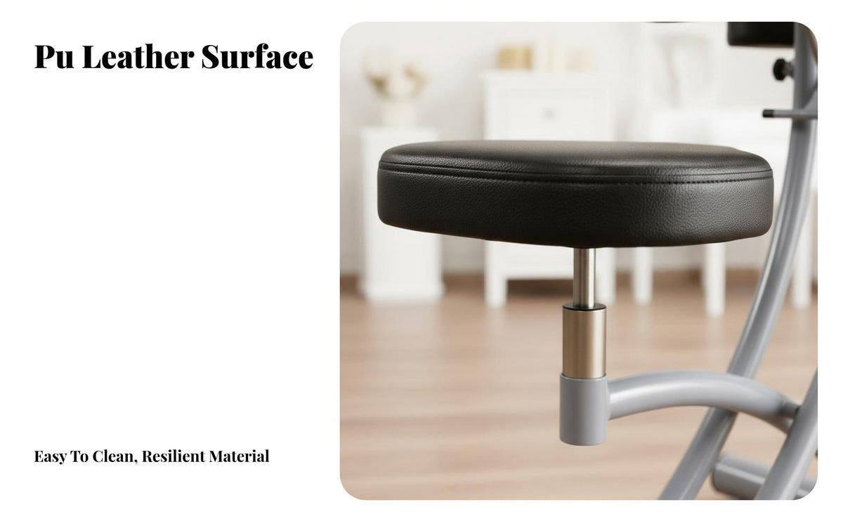 PU Leather Upholstery Adjustable Chair Multi-Functional Foldable Chair High-Density Foam Padding Folding Treatment Stool Heavy-Duty Steel Frame for Mobile Therapists, Chiropractors, Estheticians, Beauty Salons, Spas, Medical Facility S, Home Use