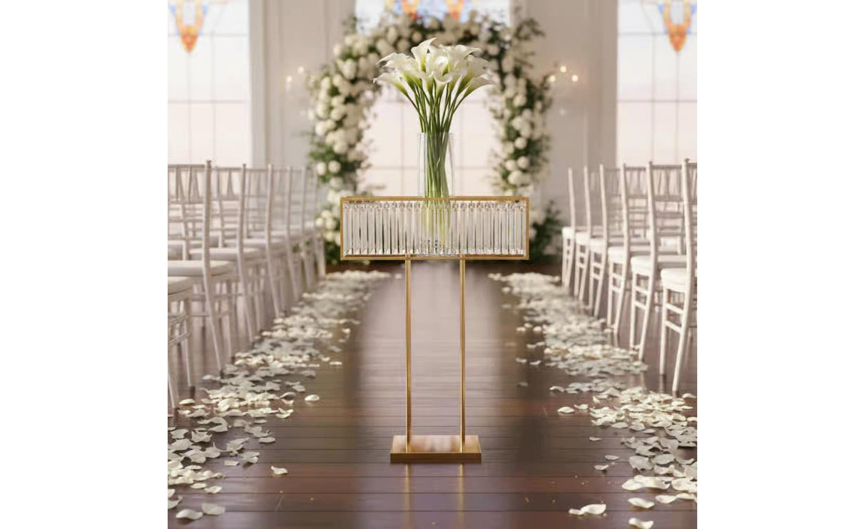 Wedding Decor Stand Metal Frame Gold Floor Stand Decorative for Hotel, Party, Stage