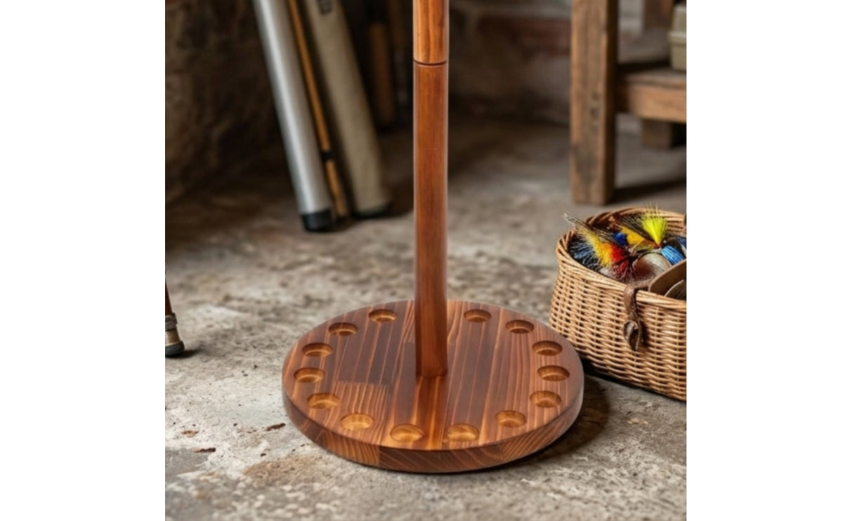Fishing Rod Display Rack Wooden Fishing Rod Rack 15-Slot for Fishermen