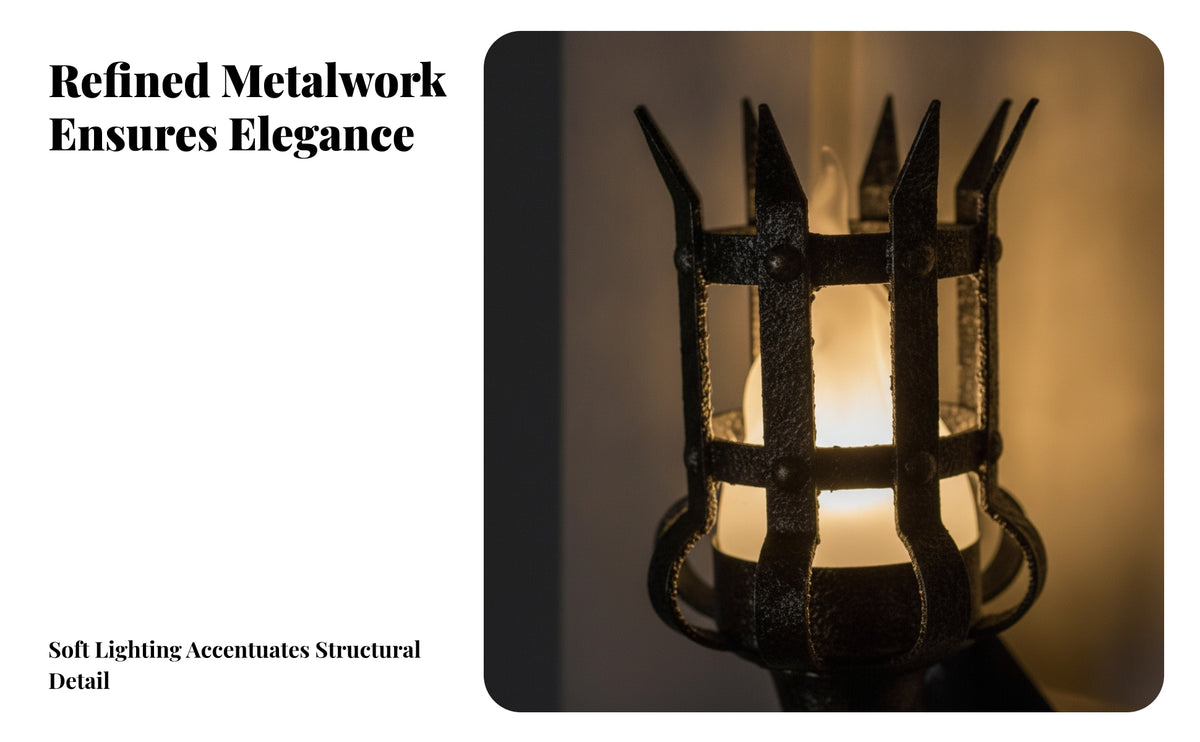 Medieval Torch Wall Sconce Rustic Lantern Wall Lamp Gothic Sconce with Metal Cage Farmhouse for Hallway, Bar, Game Room