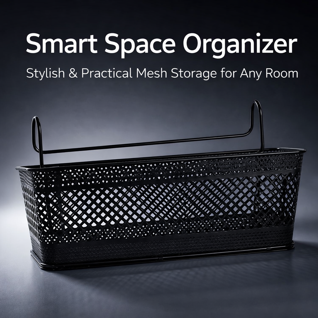 Storage Baskets for Shelves with Extra Deep Wire Mesh Design, Metal Hanging for Bathroom and Wall Organization, Narrow Iron Grid