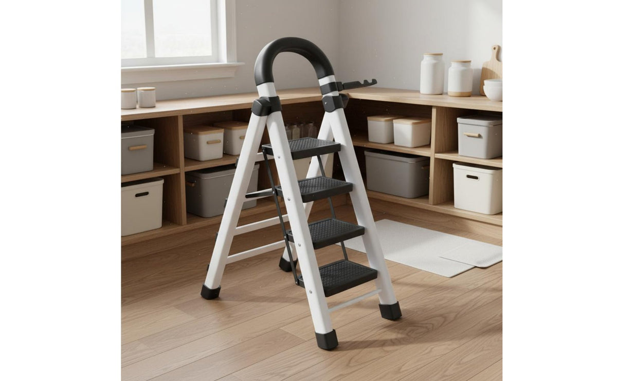 Household Folding Ladder Foldable Folding Stepladder Heavy Duty Portable Step Ladder for Kitchen, Garage, Warehouse