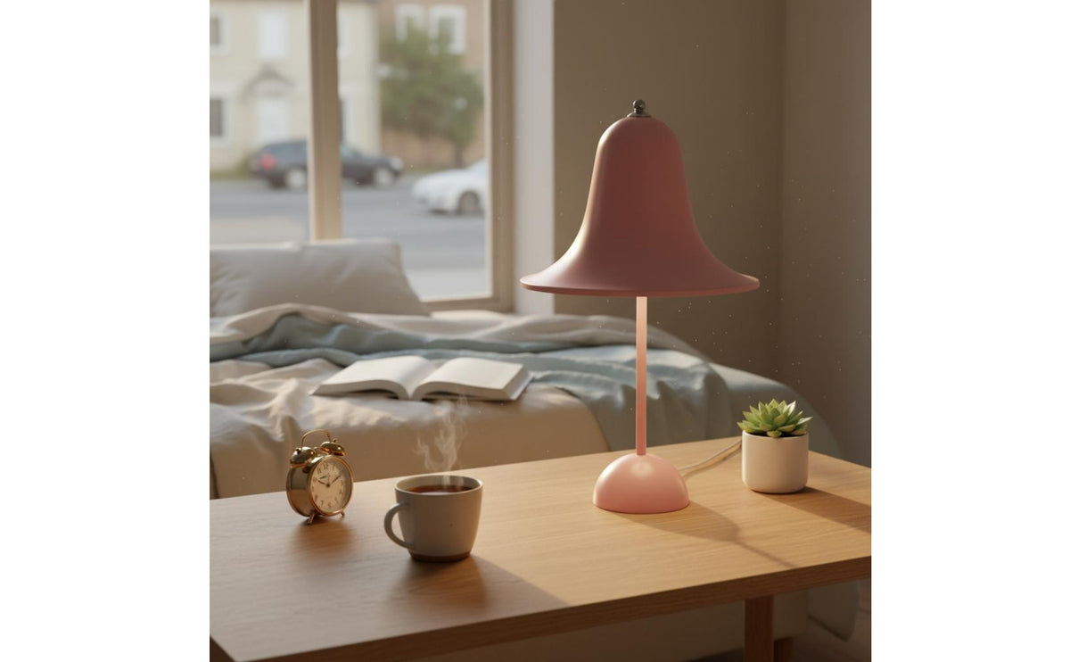 Bell Shaped Table Lamp Energy-Saving Portable Bedside Light Nordic Style Modern Accent Lamp for Bedroom, Study Room, Cafe