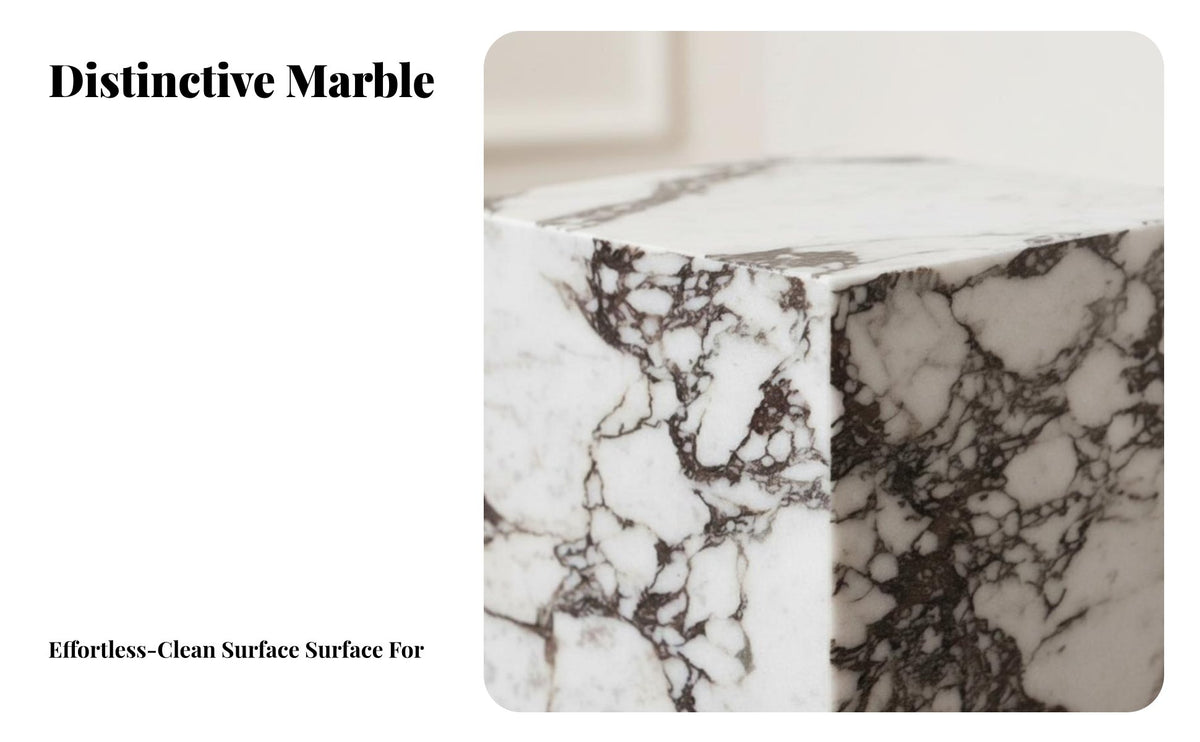 2 Pieces Light Luxury design Rectangular and circular table pair Marble Pattern Living Room Furniture Modern Design Home Furnishing Nesting Combination for Interior Decorators, Apartment Dwellers, Homeowners, Lounge Area
