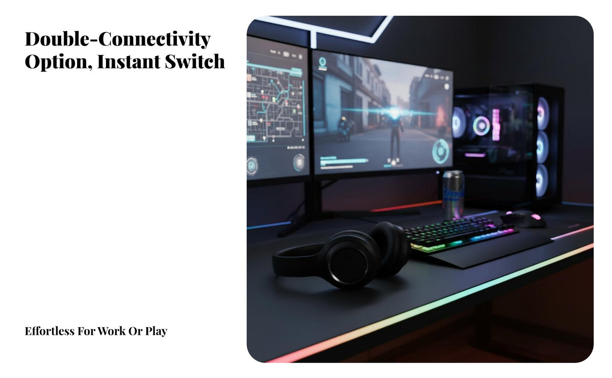 Over Ear Headphones TF Card Slot Foldable Headset Sound Gaming Headset for Users, Travel, Office
