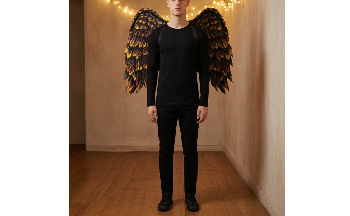 Costume Feathered Appendages with Straps Angelic Angel Feathered Appendages Magical for Cosplayers, Entertainers, Halloween