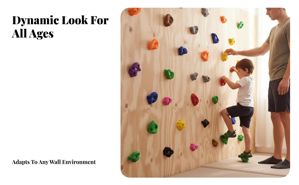 Climbing Rocks Indoor & Outdoor Use Climbing Holds Non-Slip Textured Surface Hand and Foot Holds for Kids, Beginners, Home, Playroom, Backyard