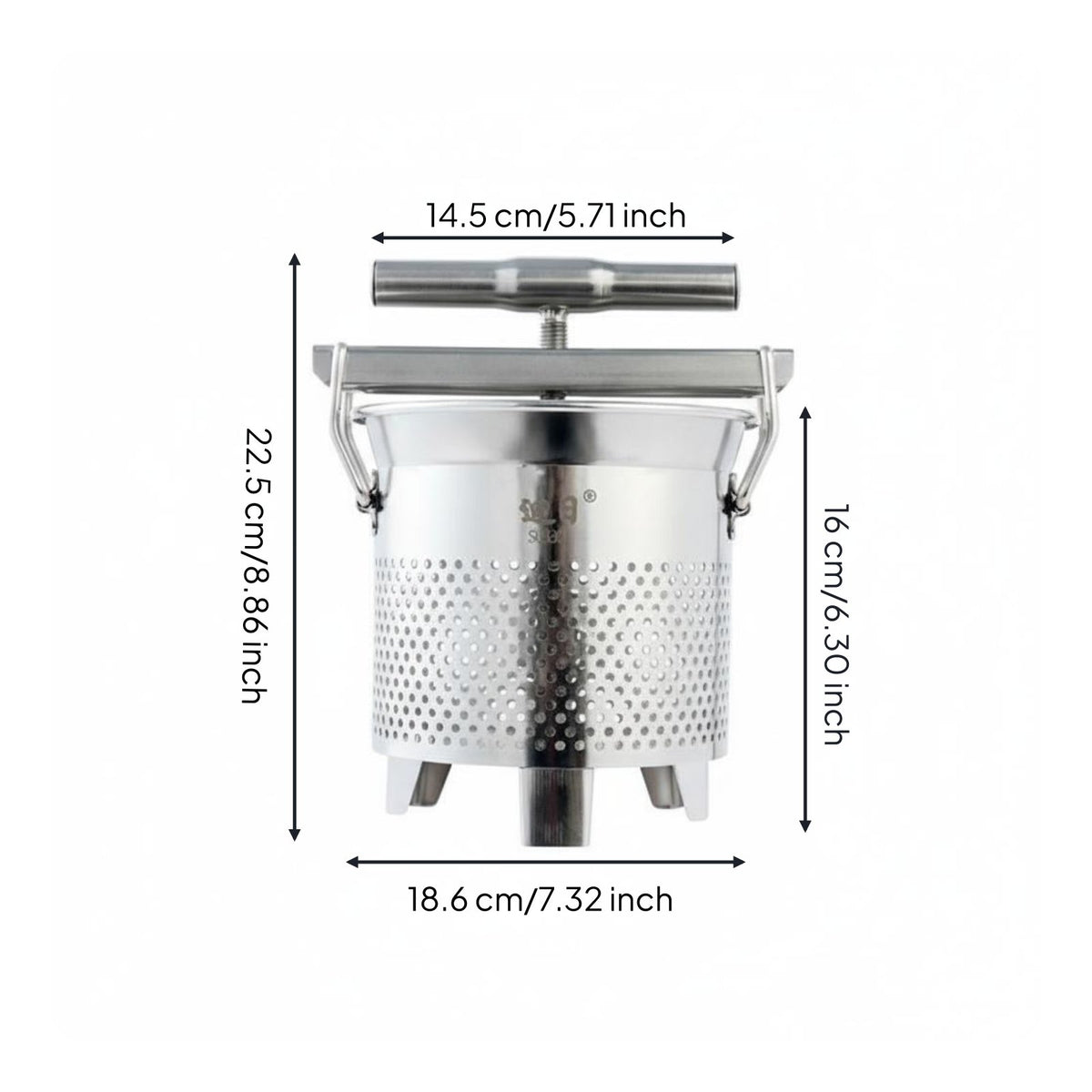 Rust-Proof Dumpling Filling Water Extractor Wide Mouth Design Dumpling Filling Press Detachable Manual Vegetable Dehydrator Large Capacity for Home Cooks
