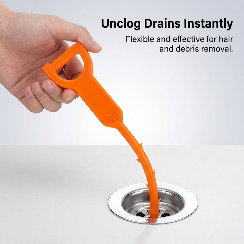 for Hair Clogs, Drain Cleaning Hook Tool for Kitchen Sink and Tub Auger for Homeowners, Removal