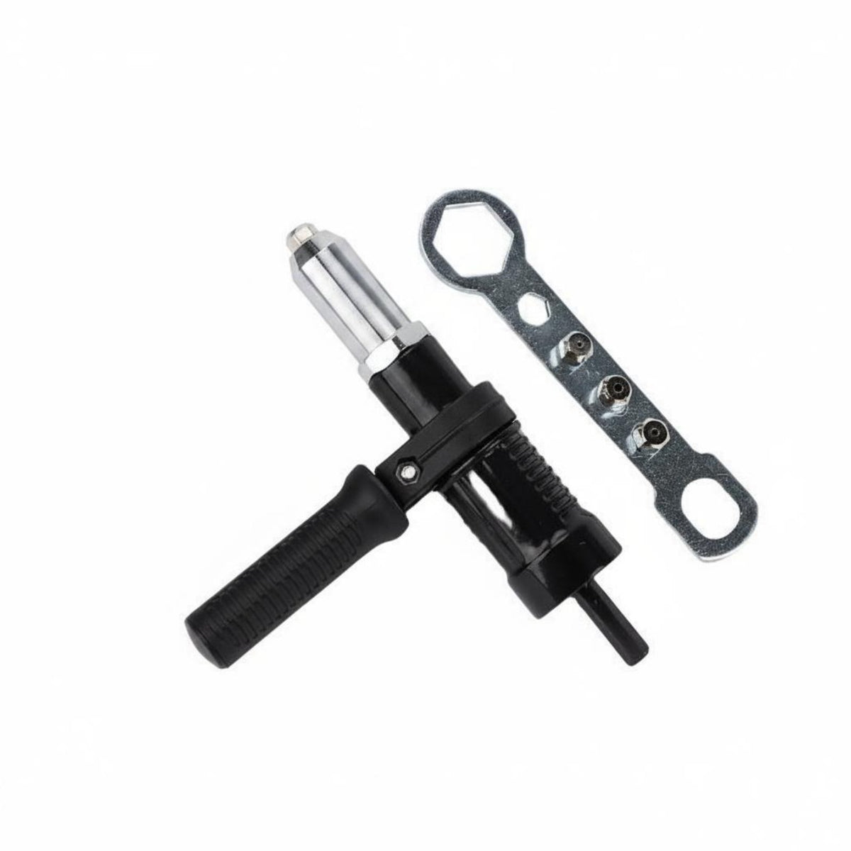 Electric Rivet Converter Includes Auxiliary Handle Cordless Drill Riveting Adapter Multiple Nozzles Power Tool Accessory for DIY Enthusiasts