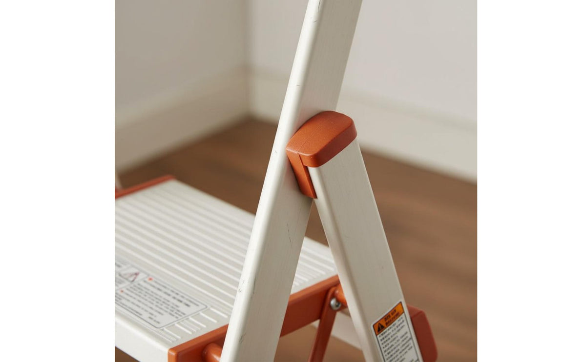 Foldable 4-Step Household Ladder Heavy Duty Folding Step Ladder Non-Slip Feet Comfort Grip Handle for Garage