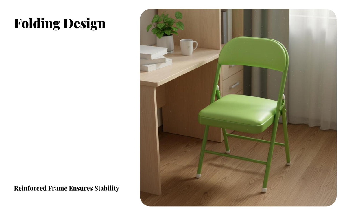 Folding Chair No Assembly Required Backrest Folding Chair Stable and Sturdy Cushioned Foldable Seat for Students, Renters, Dormitory, Meetings, Events
