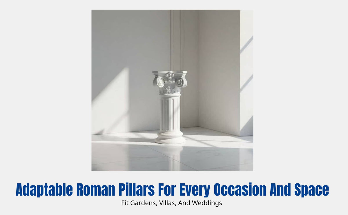 Outdoor Roman Column, European Style Floor Sculpture, Decorative Pedestal for Wedding Aisle, Garden, Villa, Home Decor