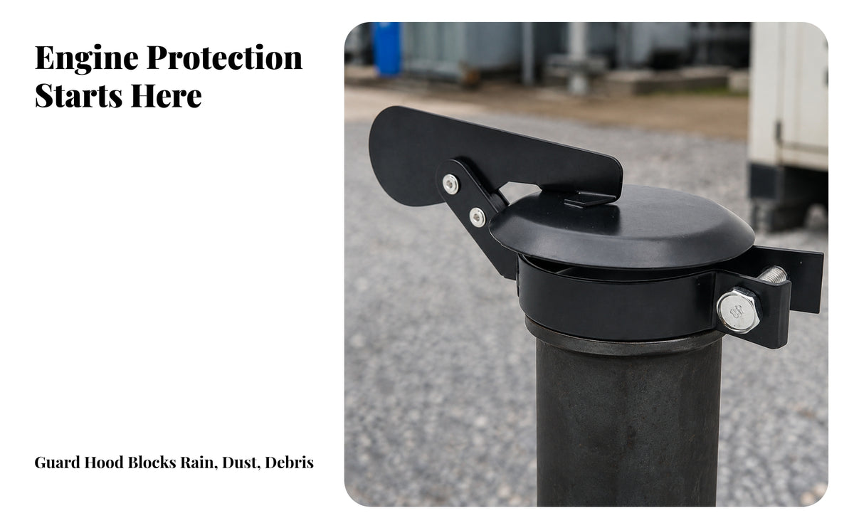 Generator Rain Cap with Long Handle for Exhaust Pipe