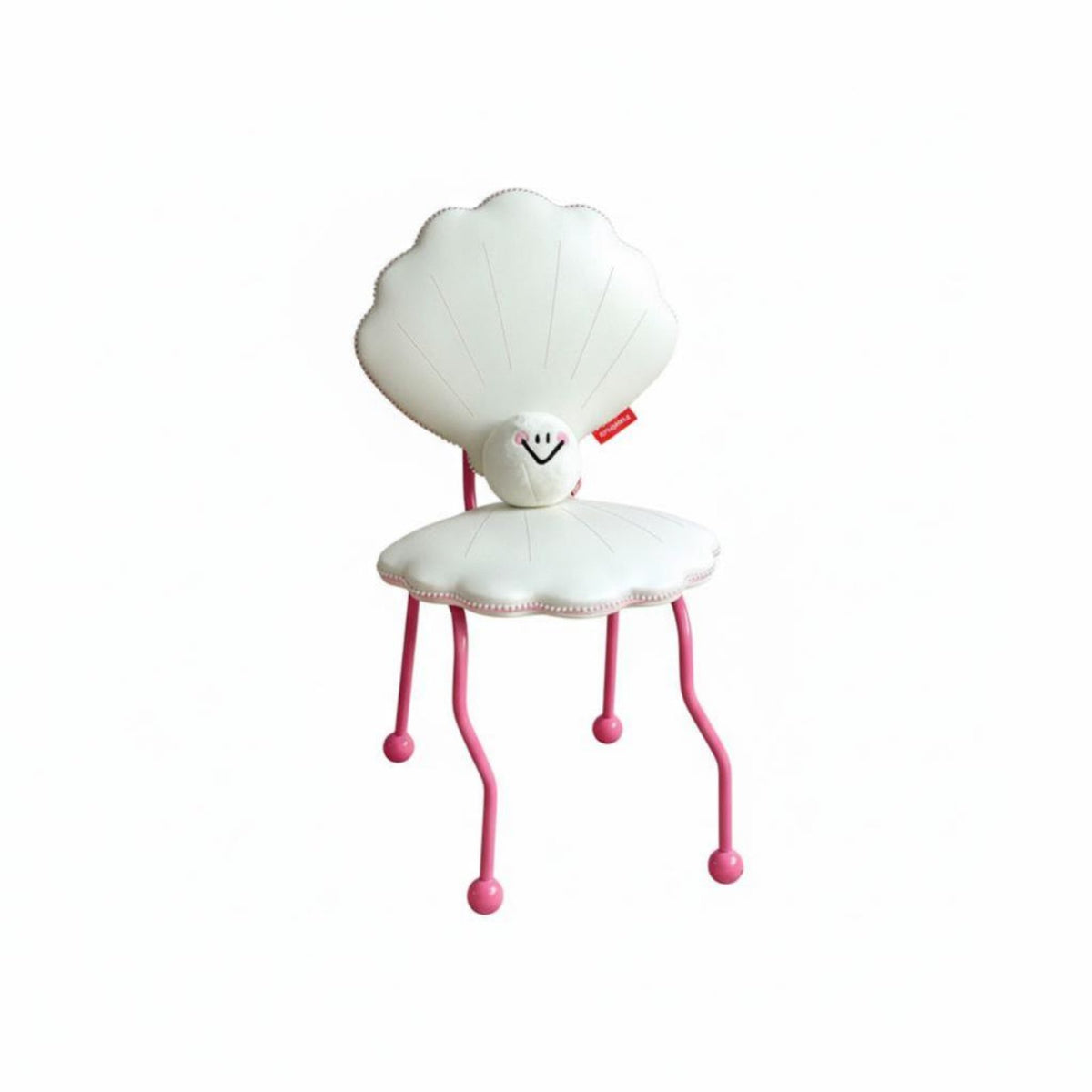 Shell-Shaped-Shaped Chair Includes Gem Plushie Room Decor Comfortable Soft Padding Curved Legs for Design Lovers, Teens