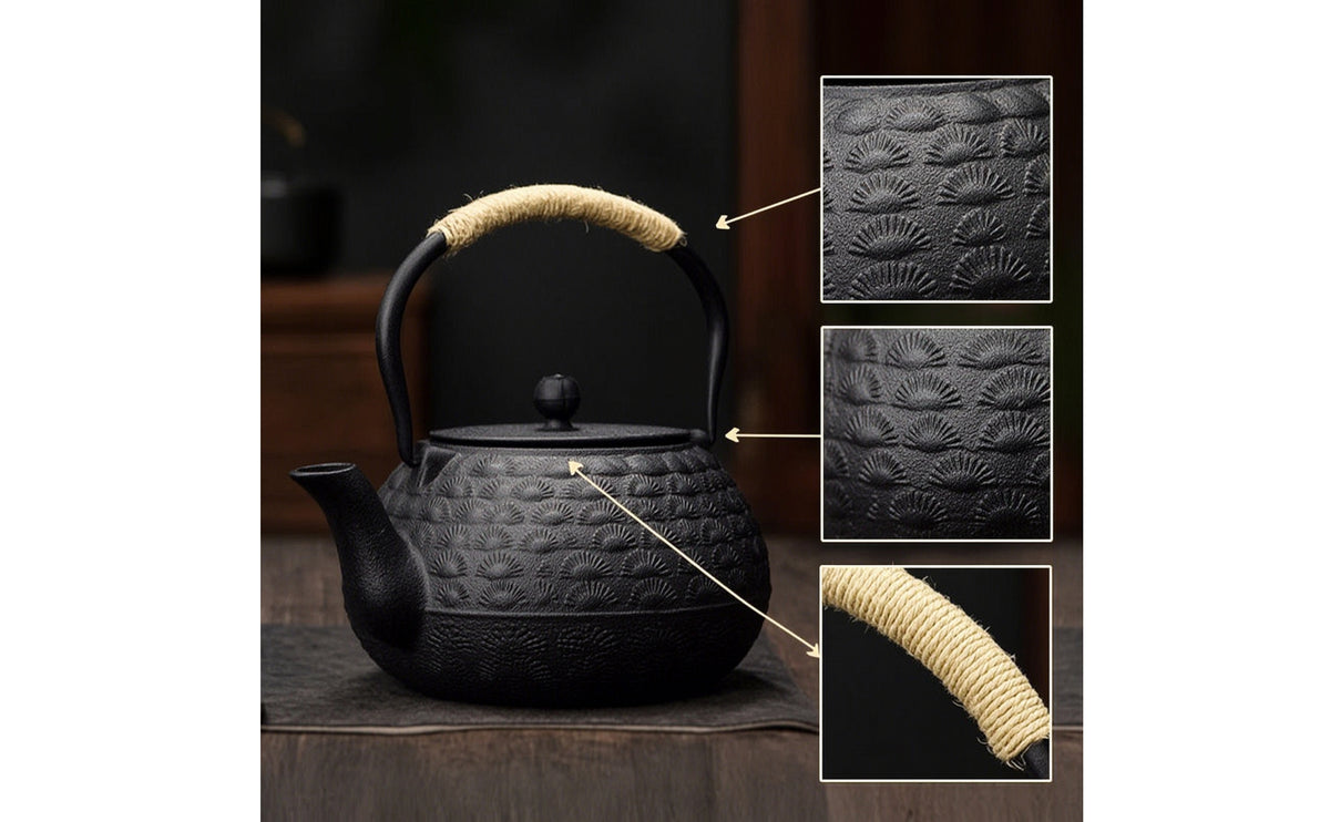 Cast Iron Teapot Heat-Retaining Teapot with Lid Heavy-Duty Cast