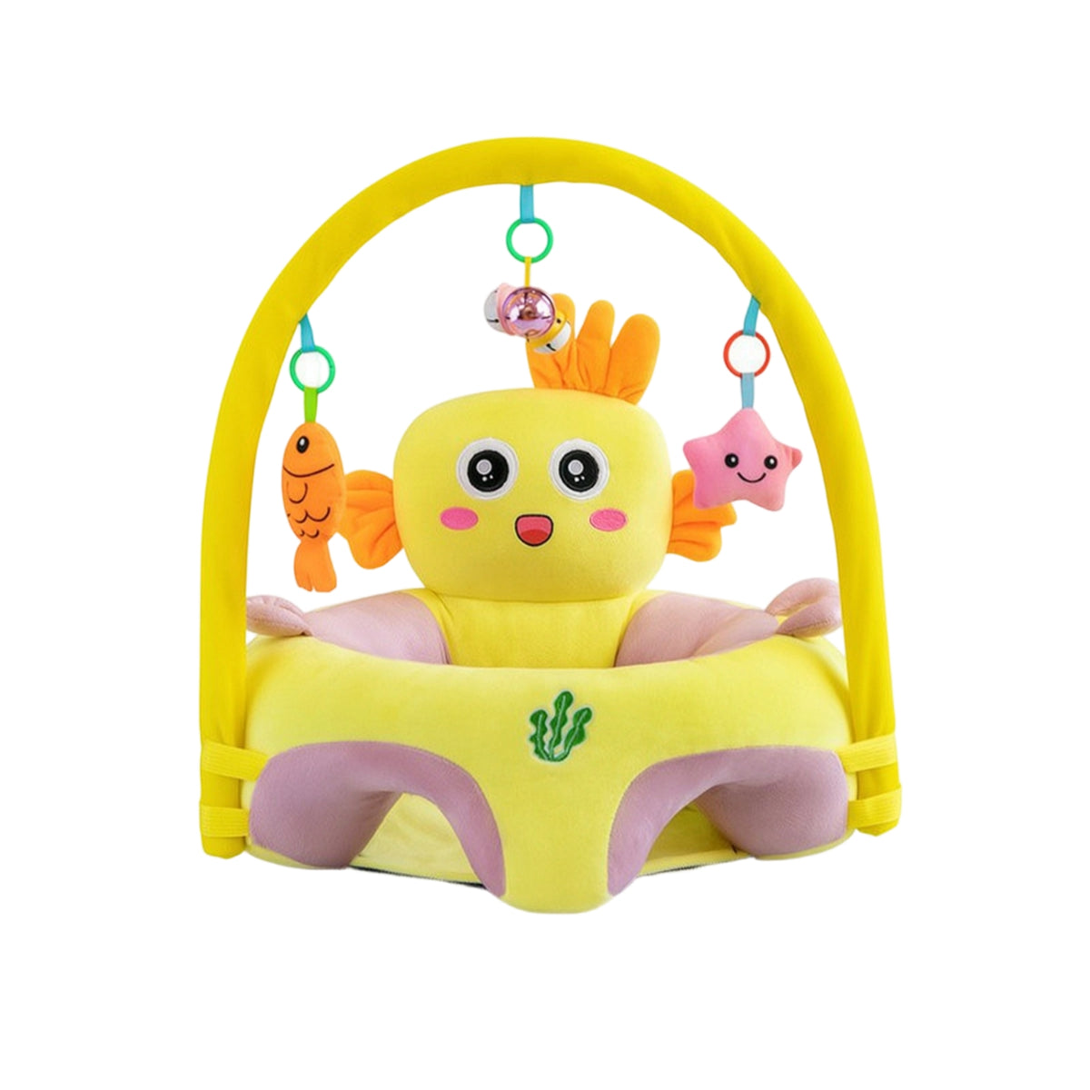 Safe Baby Sit-up Chair with Toy Bar Padded Sit up Floor Seat Cushioned Baby Chair with Toys Cushy for Babies, Sitting Practice