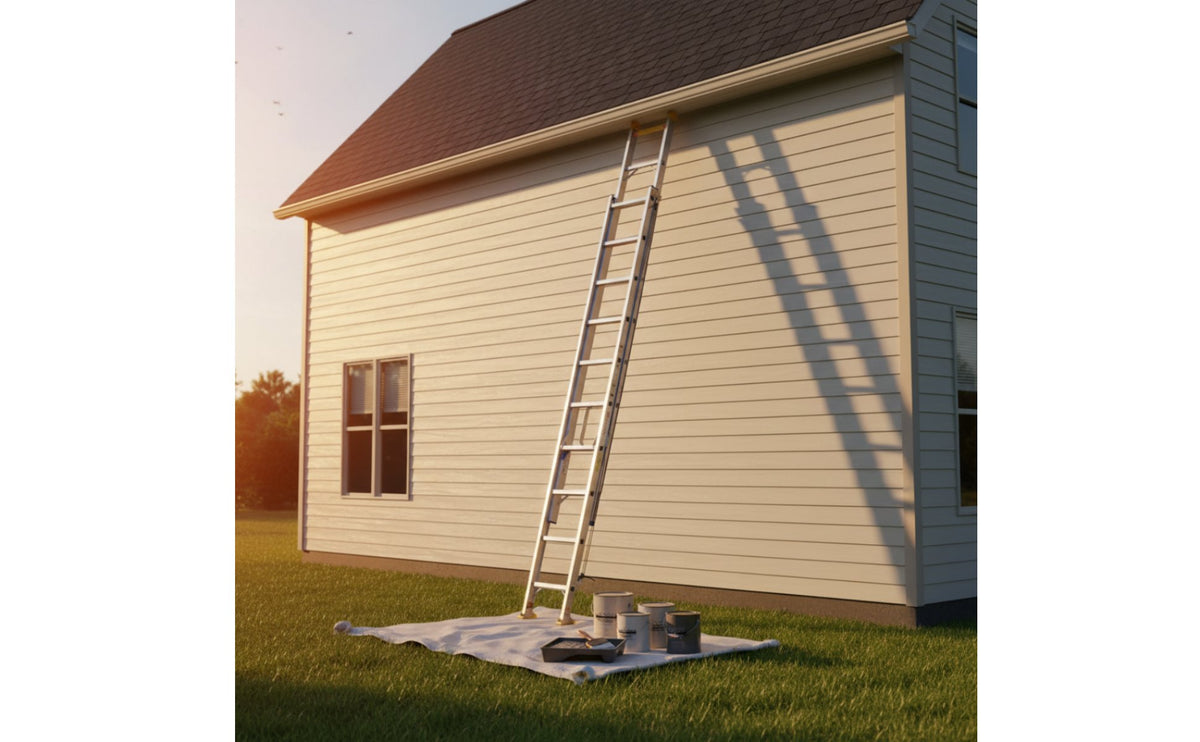 Telescopic Extension Ladder Heavy Duty Aluminum Straight Ladder Industrial Grade Access Equipment for Contractors, Professionals, Construction Site