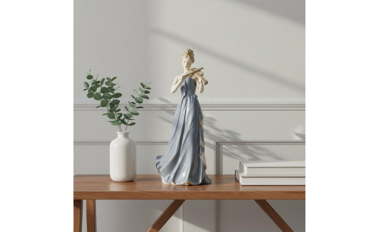 Ceramic Lady Figurine European Style Ceramic Woman Statue Elegant Design Woman Figurine for Entryway