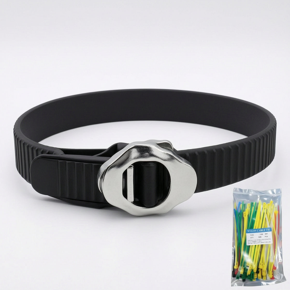 Ratcheting Adjustable Strap with Cable Ties Heavy-Duty Ratchet Strap Flexible Fastener Locking for Garage