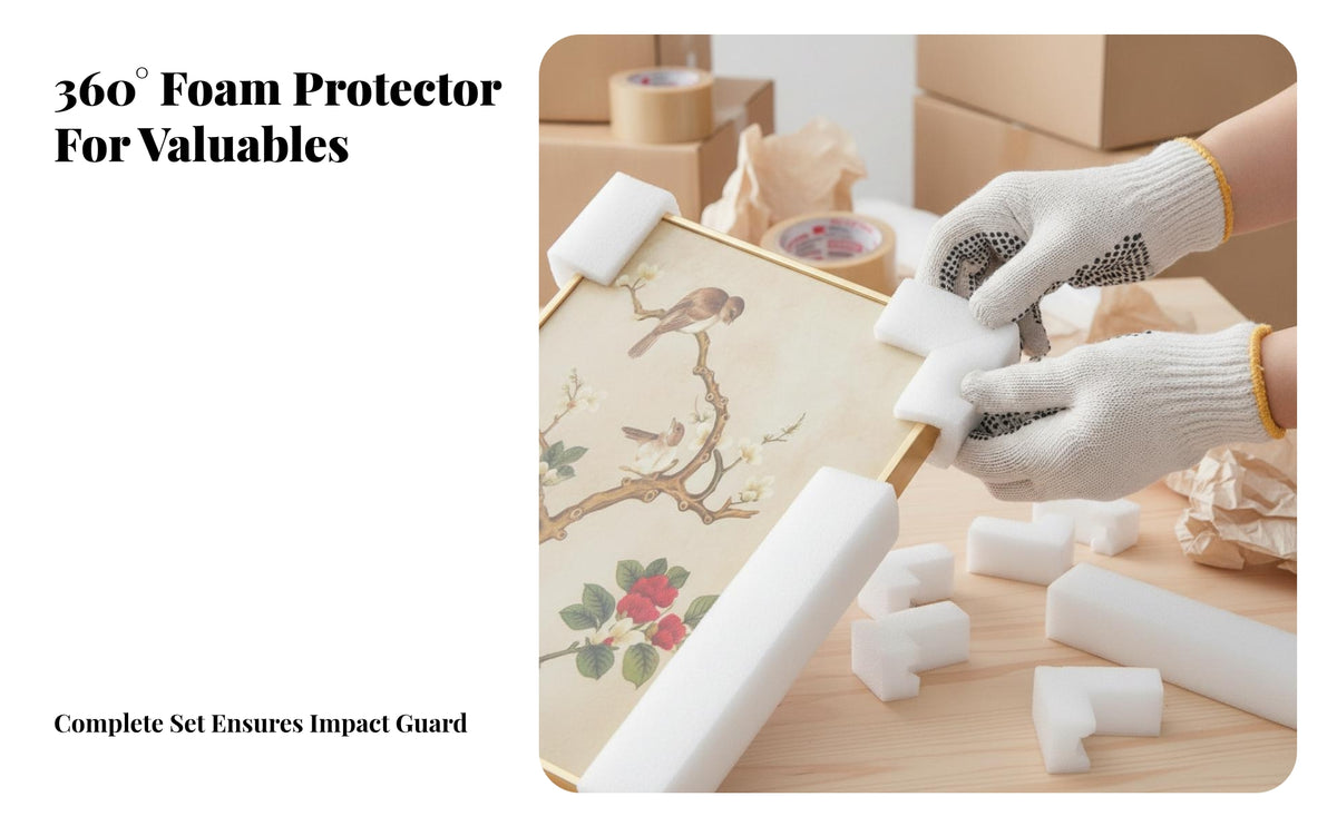 8 Pieces Foam Corner Protectors | L-Shaped and Straight Design, Frame Corner Protectors, for Moving