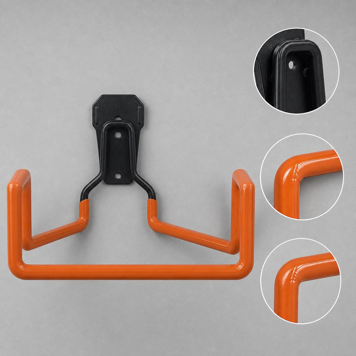 Heavy-Duty Rust-Proof Carbon Steel Garden Hose Hanger Wall Mount for Yard and Garage Storage
