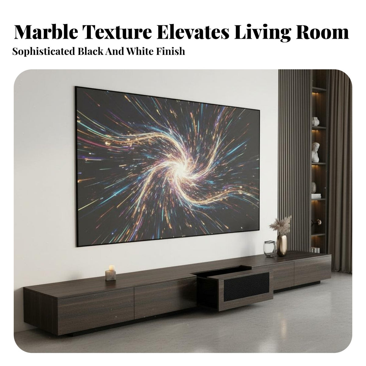 Automatic Display Device Lift Cabinet Light Luxury Design Automated Display Device Cabinet Remote Controlled TV Console for Home Theater Enthusiasts