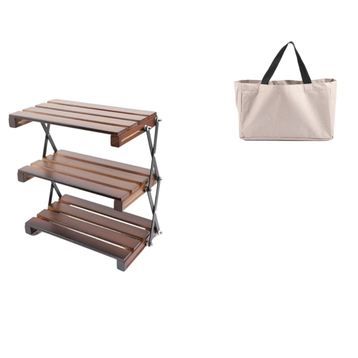 3 layer Camping Shelf Lightweight Desk Organizer Storage Rack Quick Setup Furniture for , Patio