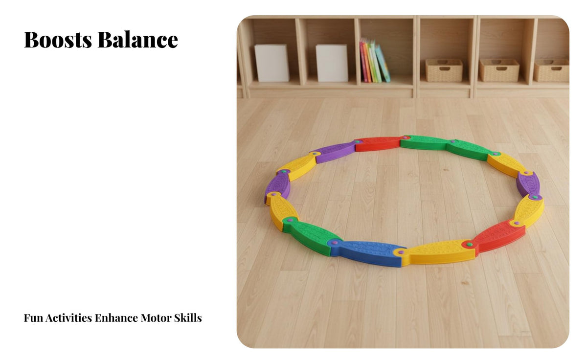 Non-Slip Kids Balance Beam Set Endless Configurations Balance Beam Stepping Stones Great Gift Plastic Stepping Stones Toy Parent-Child Interaction for Preschoolers, Toddlers, Kindergarten, Playroom, Daycare Center, Outdoor