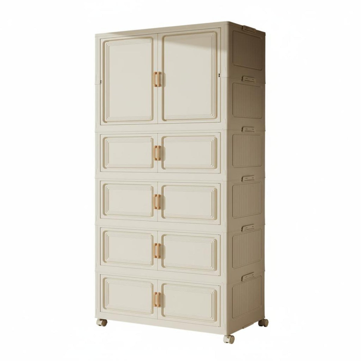 Installation-No-Install Foldable Storage Cabinet Large Capacity Collapsible Storage Cabinet Dust-Proof Stackable Wardrobe Closet Heavy Duty for Toddlers, Babies, Nursery, Playroom