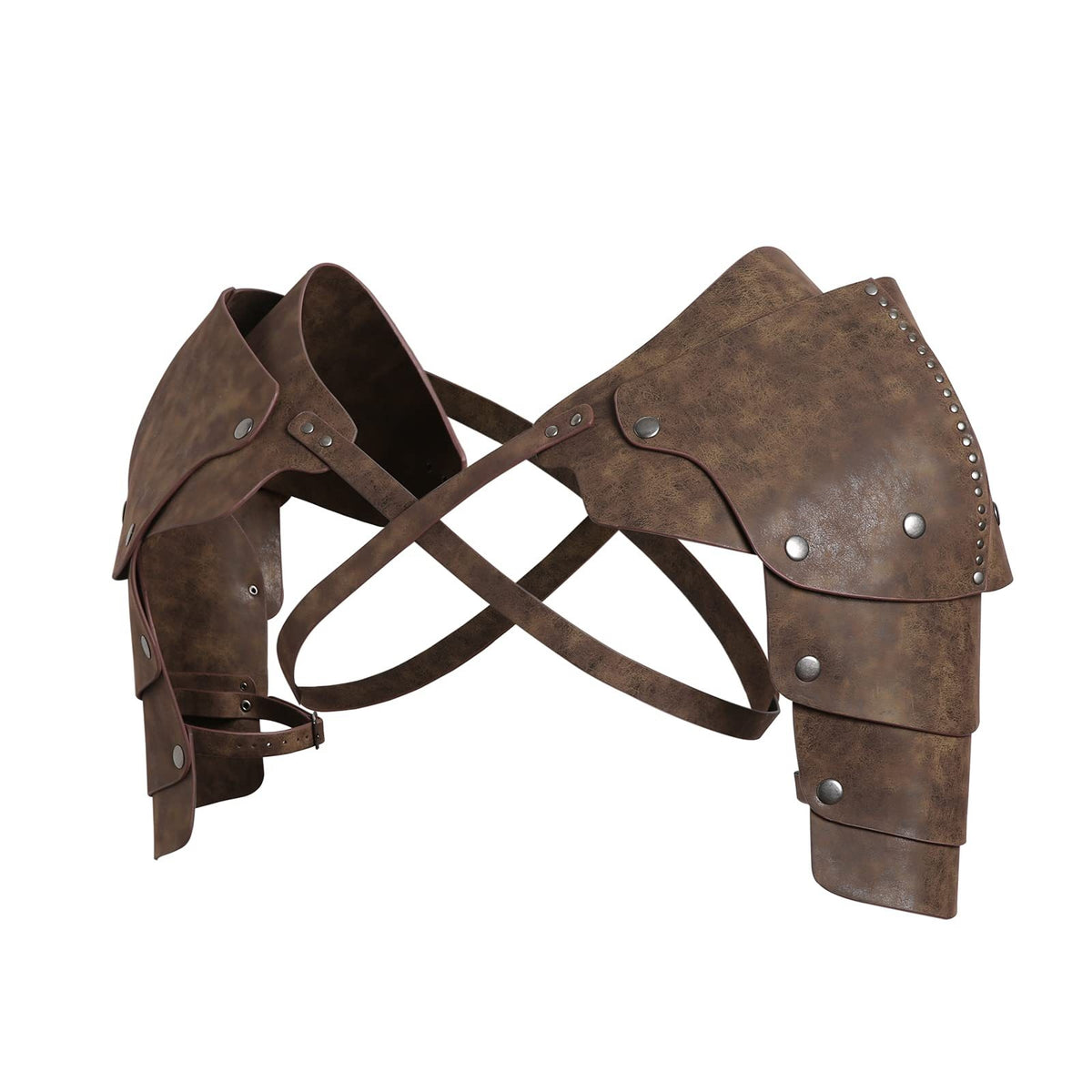 Leather Shoulder Guard with Straps Adjustable Medieval Shoulder Guard Cosplay Pauldron for Larpers, Cosplayers, Theater, Photo Shoots, Halloween