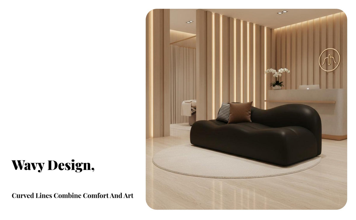 Wavy rear Loveseat Light Luxury aesthetic Indoor Furniture Creative curvaceous design Lounge Seating for Interior Designers, Boutique, Small areas, Living Room