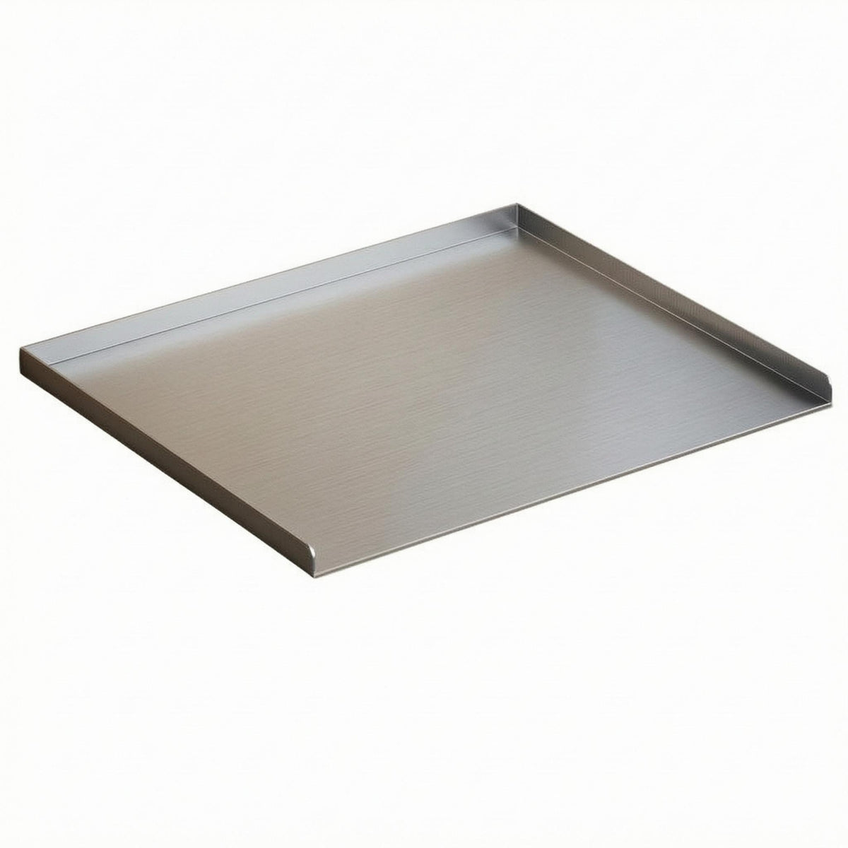 Raised Edges Stainless Steel Prep Board Upturned Sides Countertop Prep Board Brushed Finish Single Piece