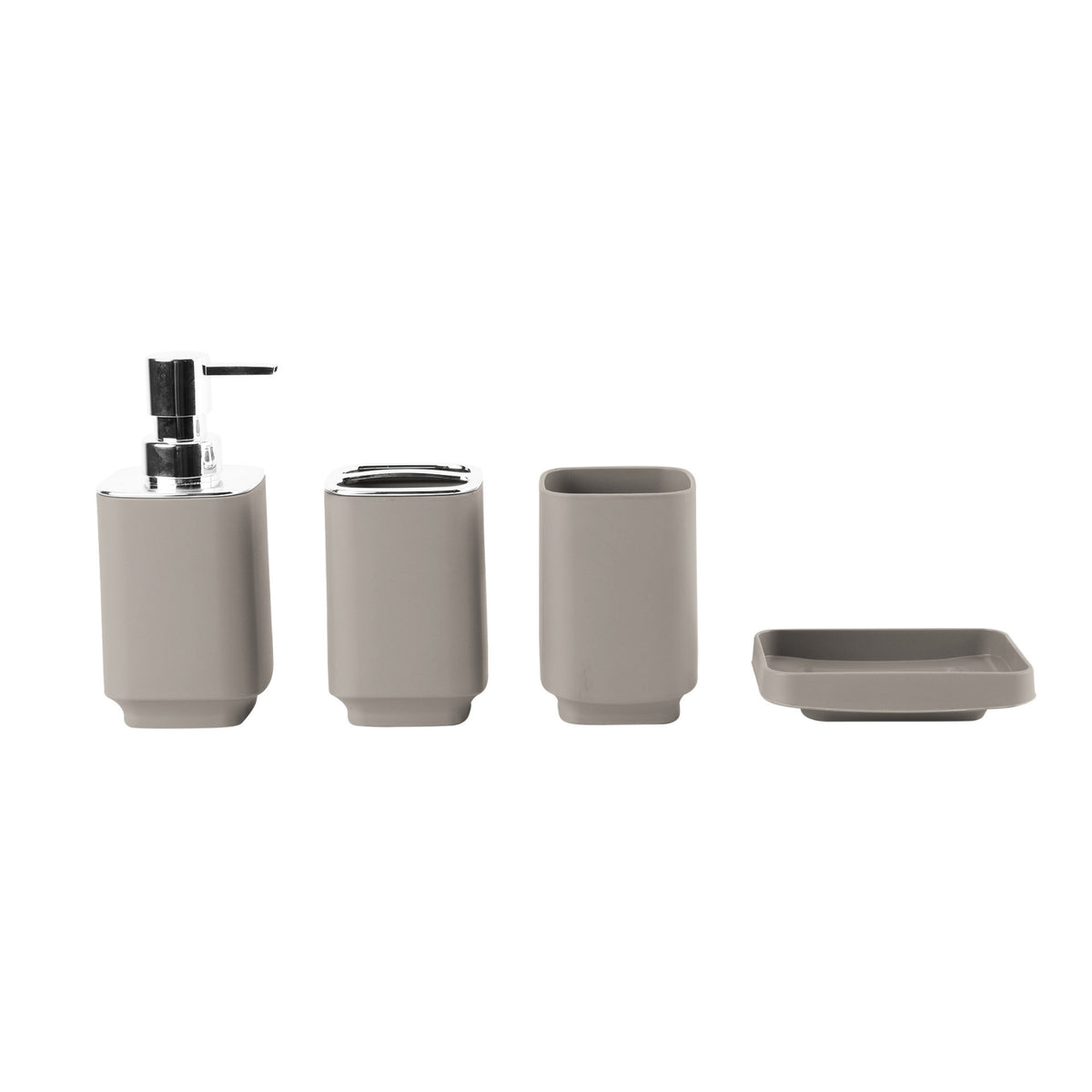 4 Pieces Bathroom Sink Organizer Set Matte Finish Rounded Corners Toothbrush Holder Set for Washroom