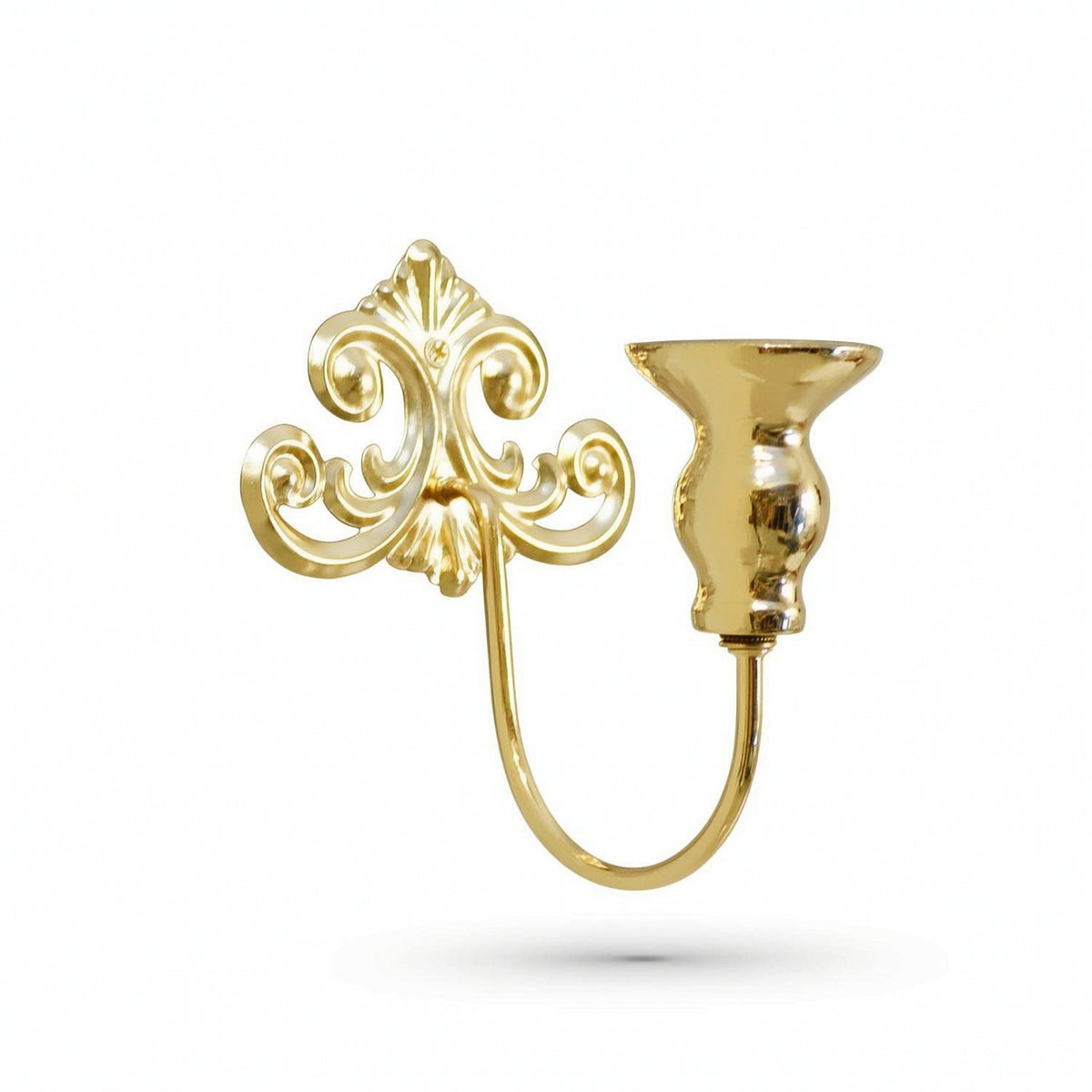 Candle Holder with Scroll Backplate Vintage-Style for Bedroom